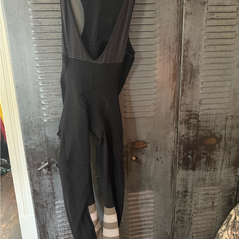 Mens Black One-Piece Bib Tights - Rapha. Size Large